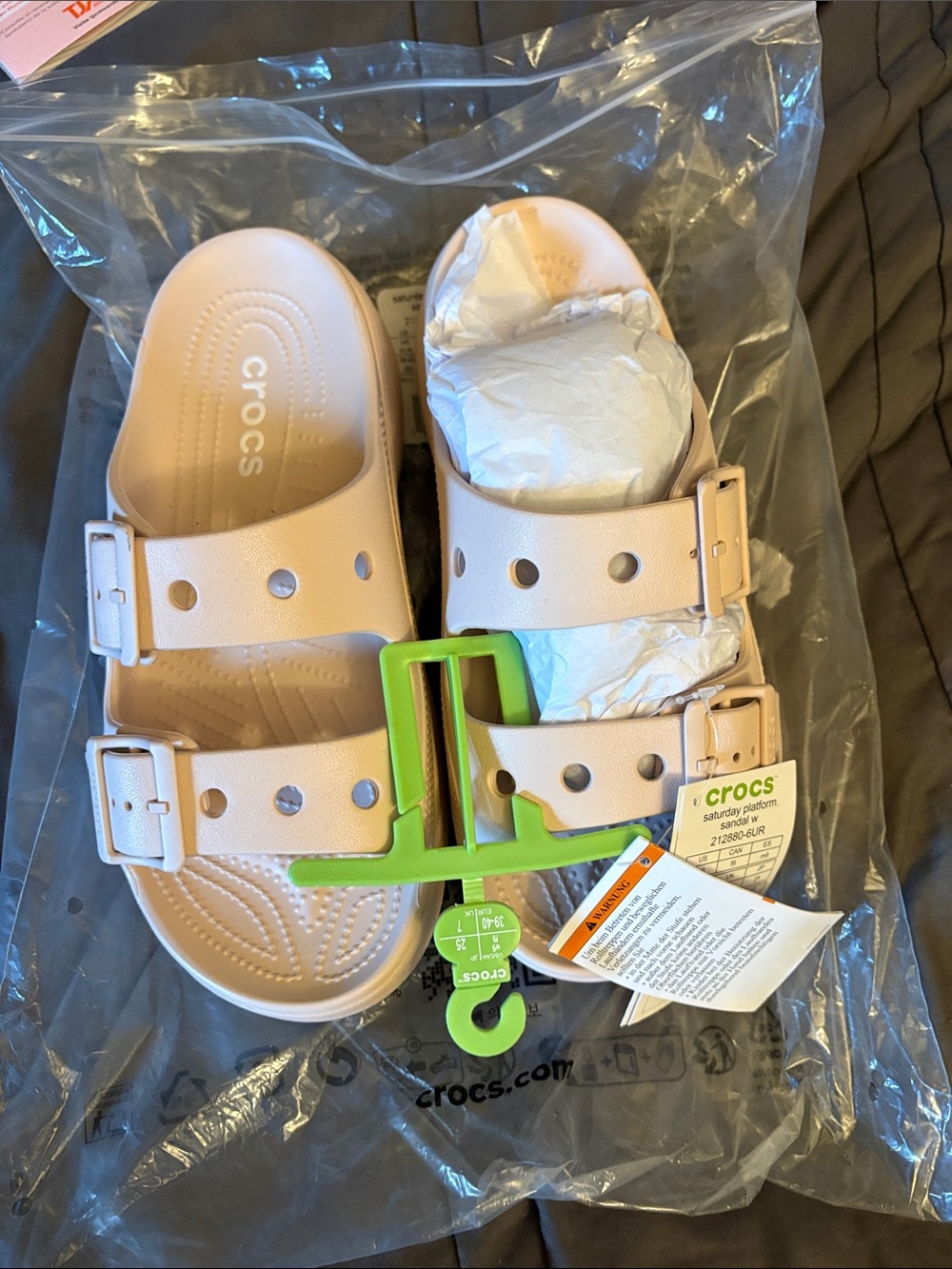 Crocs Pink Dual-Buckle Sandals